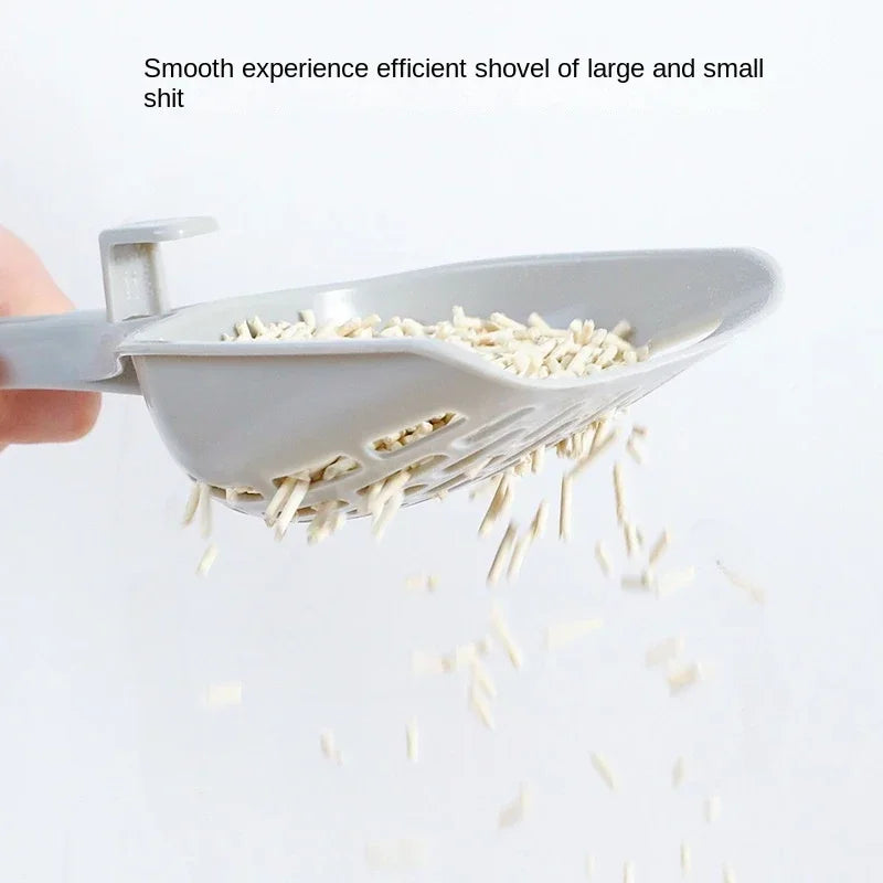 Selbstreinigende Katzenschaufel mit Halter